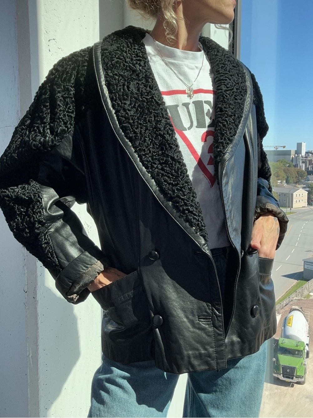 Vintage Bat Wing Leather Jacket